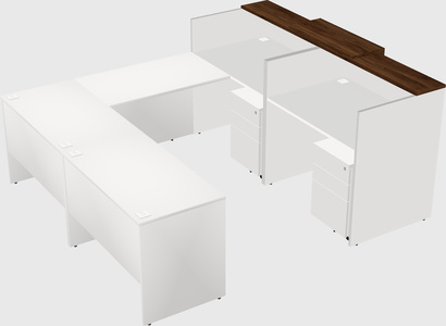 Shared one sided u-shaped reception desk