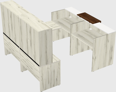 Shared one sided u-shaped reception desk