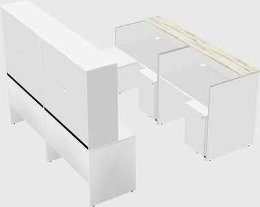 Shared one sided u-shaped reception desk