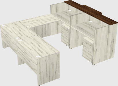 Shared one sided u-shaped reception desk