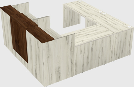 Shared one sided u-shaped reception desk