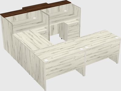 Shared one sided u-shaped reception desk