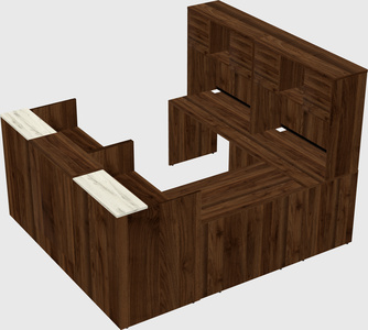 Shared one sided u-shaped reception desk
