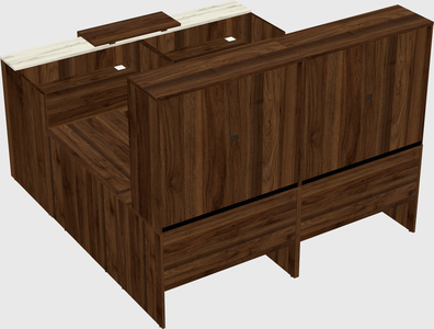 Shared one sided u-shaped reception desk