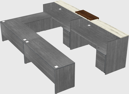 Shared one sided u-shaped reception desk