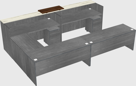Shared one sided u-shaped reception desk