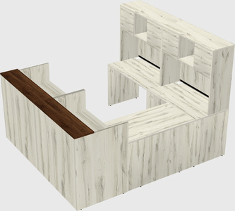 Shared one sided u-shaped reception desk