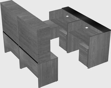 Shared one sided u-shaped reception desk