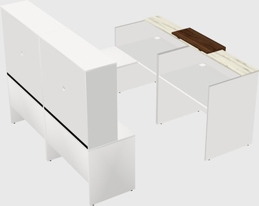 Shared one sided u-shaped reception desk