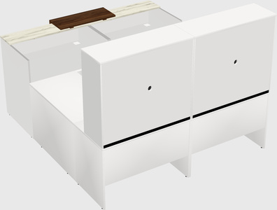 Shared one sided u-shaped reception desk