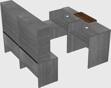 Shared one sided u-shaped reception desk
