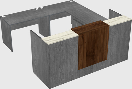 Shared one sided u-shaped reception desk
