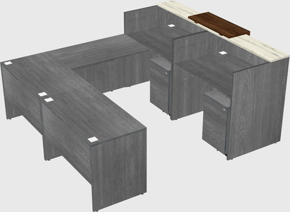 Shared one sided u-shaped reception desk