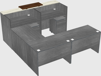 Shared one sided u-shaped reception desk