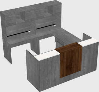 Shared one sided u-shaped reception desk