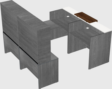 Shared one sided u-shaped reception desk