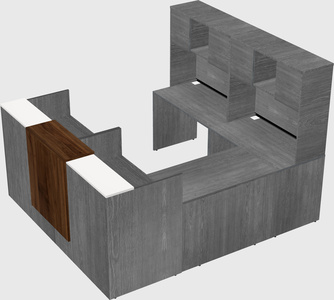 Shared one sided u-shaped reception desk