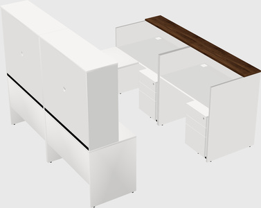 Shared one sided u-shaped reception desk