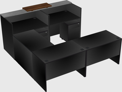Shared one sided u-shaped reception desk