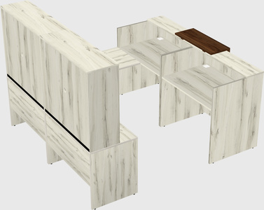 Shared one sided u-shaped reception desk