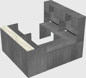 Shared one sided u-shaped reception desk