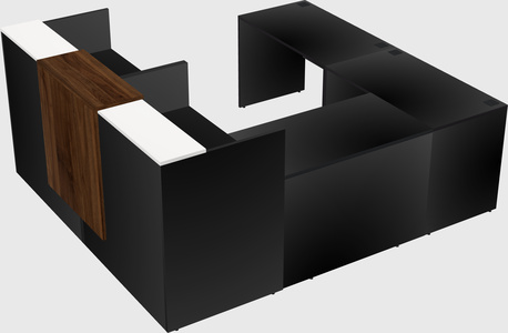 Shared one sided u-shaped reception desk