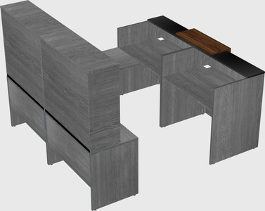 Shared one sided u-shaped reception desk