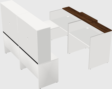 Shared one sided u-shaped reception desk