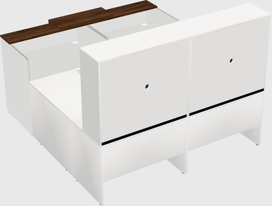 Shared one sided u-shaped reception desk
