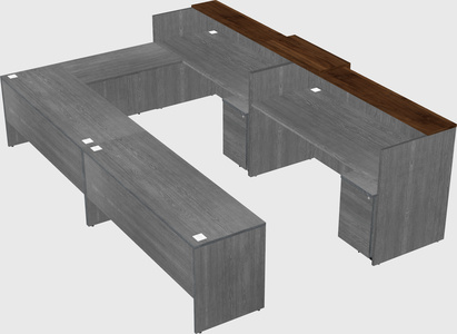 Shared one sided u-shaped reception desk