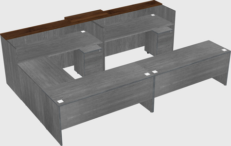 Shared one sided u-shaped reception desk