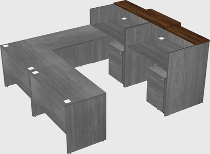 Shared one sided u-shaped reception desk