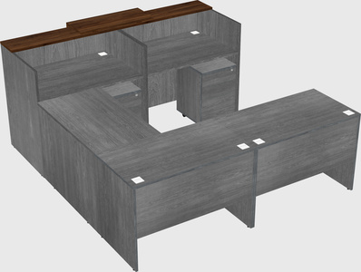 Shared one sided u-shaped reception desk