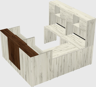 Shared one sided u-shaped reception desk