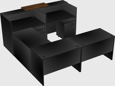 Shared one sided u-shaped reception desk