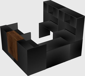 Shared one sided u-shaped reception desk