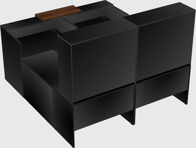 Shared one sided u-shaped reception desk