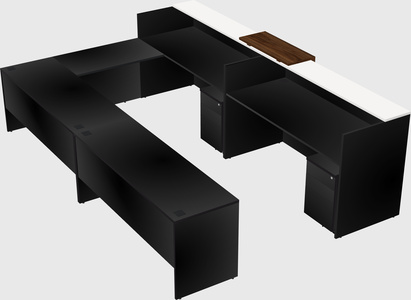 Shared one sided u-shaped reception desk