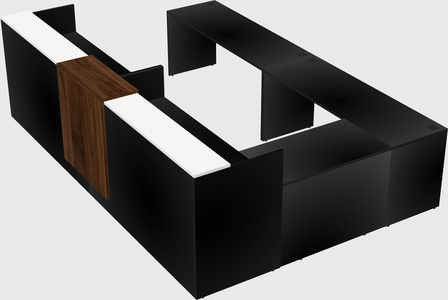 Shared one sided u-shaped reception desk