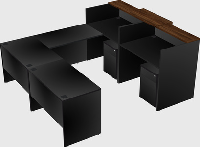 Shared one sided u-shaped reception desk