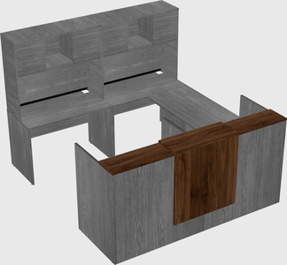 Shared one sided u-shaped reception desk