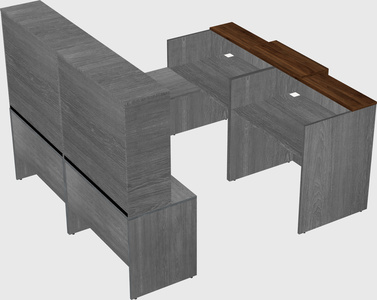 Shared one sided u-shaped reception desk