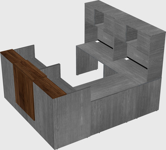 Shared one sided u-shaped reception desk