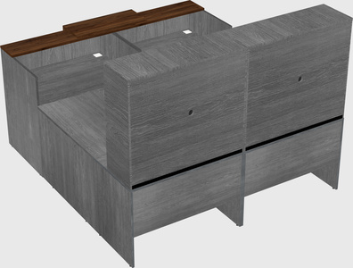 Shared one sided u-shaped reception desk