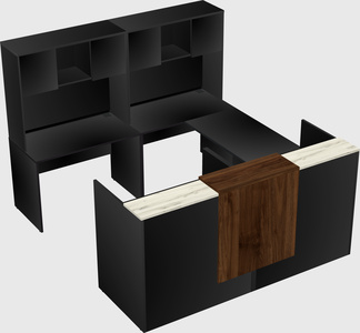 Shared one sided u-shaped reception desk