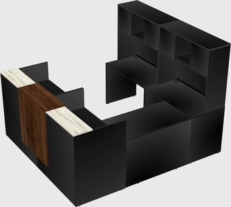 Shared one sided u-shaped reception desk