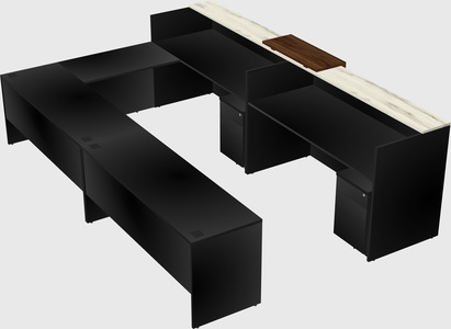Shared one sided u-shaped reception desk