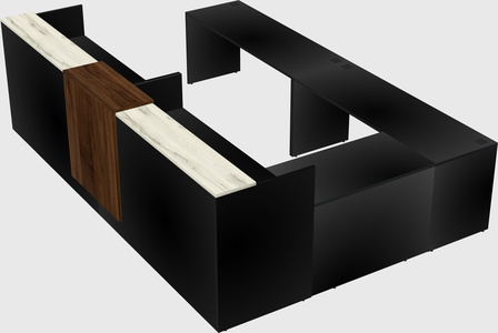 Shared one sided u-shaped reception desk