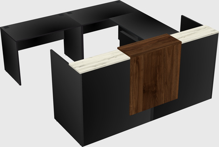 Shared one sided u-shaped reception desk
