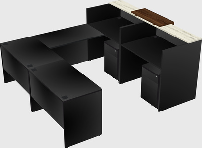 Shared one sided u-shaped reception desk